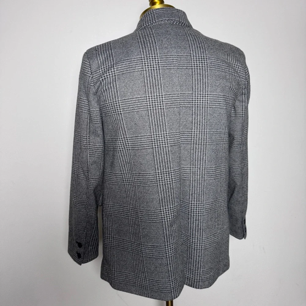 Old Navy Blazer Mens M Grey Glen Plaid Double Breasted Notch Lapel Modern